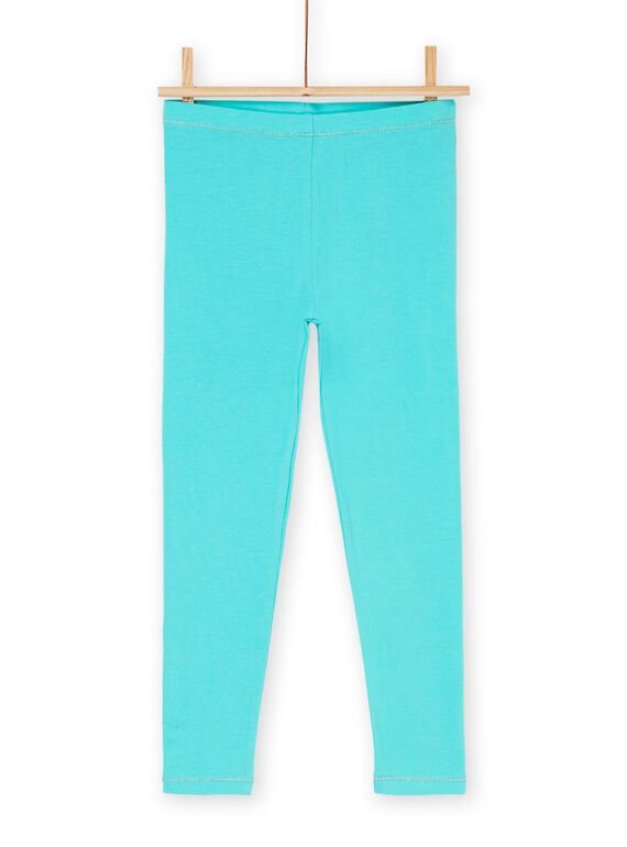 Jade blue elastic waist leggings RYAJOSLEG5 / 23SI0176CALG603