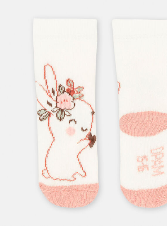 Baby girl white and pink socks SOU2CHO1 / 23WF4021SOQA001