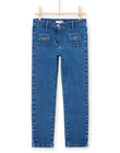 Girl's blue jeans with hearts MAMIXJEAN / 21W901J1JEAP269