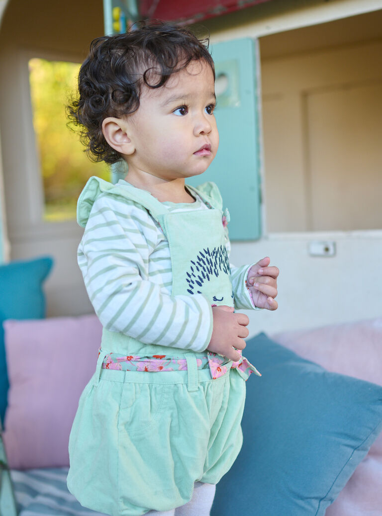 Reversible pink and water green baby girl T-shirt SIVERTEE / 23WG09J1TML001