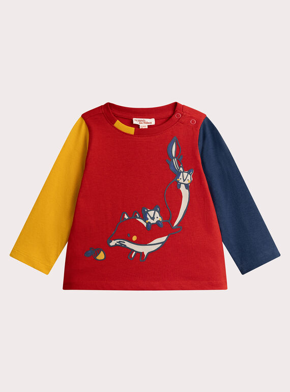 Long-sleeved animal animation T-shirt for baby boy  VUROTEE3 / 24WG10P1TML505