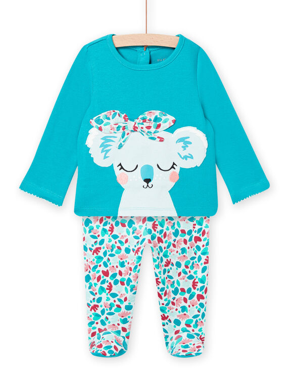 Baby girl blue lagoon T-shirt and pants set MEFIPYJKOA / 21WH1381PYJ210