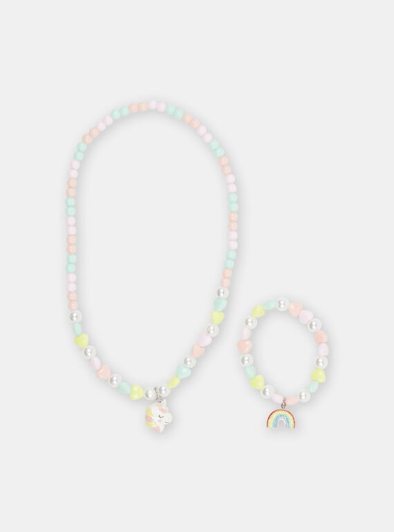 Girl's multicolored necklace and bracelet SYAJOSET2 / 23WI0182CLI099