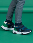 Baby boy navy blue and green sneakers NOBASJULE / 22KK3631D3F070