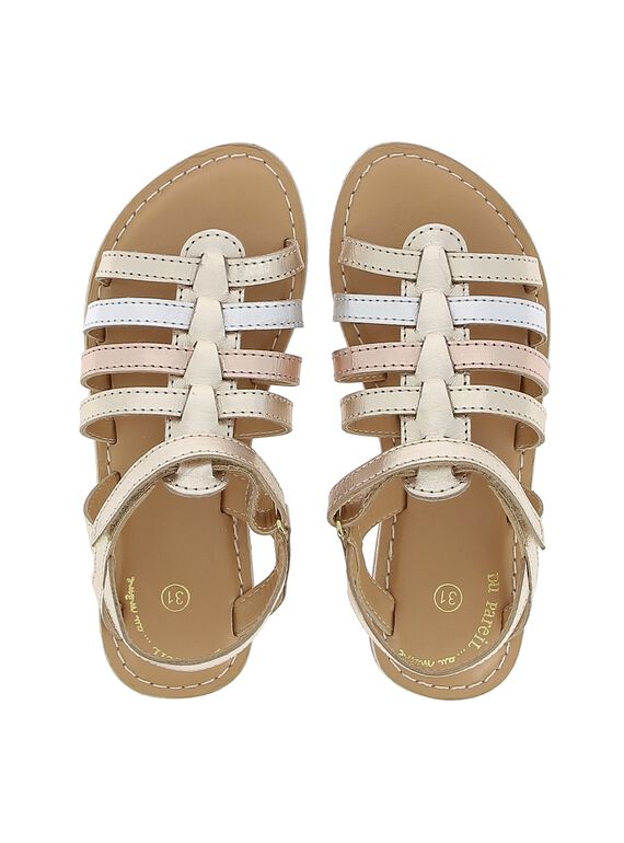Girls' leather sandals CFSANDMET / 18SK35WID0E954
