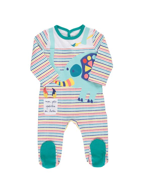 Baby boys' cotton sleepsuit CEGUGRELEF / 18SH1452GRE000