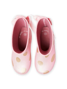 Pink rain boots with golden dots child girl MAPLUIPOIS / 21XK3514D0C321