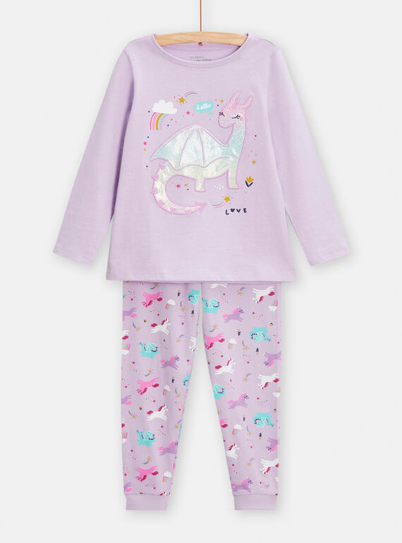 Purple dragon pyjamas for girls TEFAPYJDRA / 24SH1142PYJ320