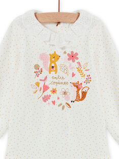 Baby girl's long sleeve bodysuit with polka dots and fancy patterns MISAUBOD / 21WG09P1BOD001