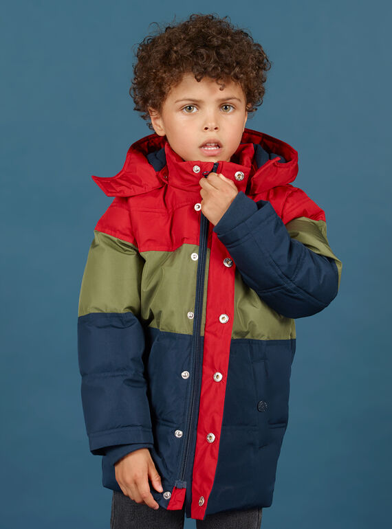 Hooded color block jacket child boy MOGRODOU1 / 21W90251D3E505