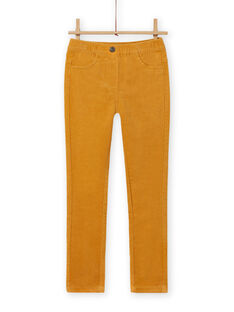 Girl's yellow corduroy pants MAJOVEJEG2 / 21W901N2PANB107