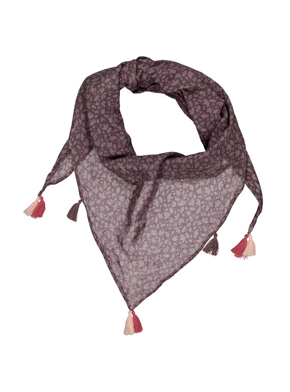 Girls' scarf with pompoms FYAJOUFOUL / 19SI01T1FOU099