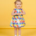 Baby girl sleeveless dress with colorful flower print