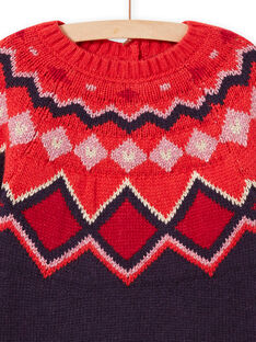 Child girl colorful jacquard knit sweater MAFUNPULL1 / 21W901M2PULH703