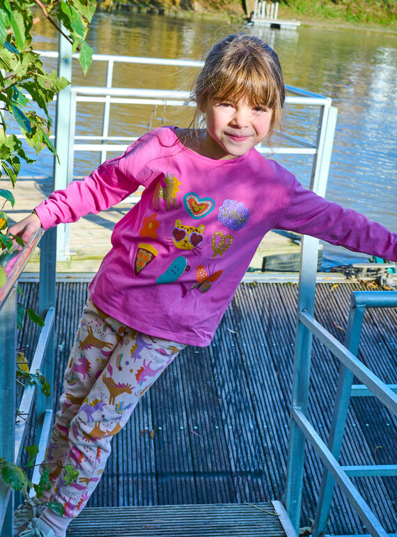 Girl's pink fantasy T-shirt SAVERTEE2 / 23W901J1TML030