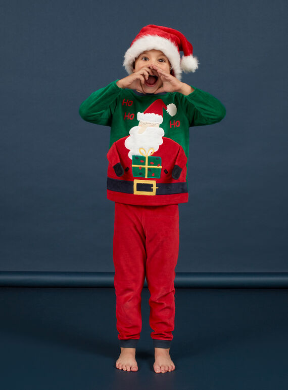 Baby boy green Santa Claus pajama set MEGOPYJNOPER / 21WH12F2PYJG614