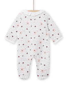 White romper with floral print and polka dots, birth girl NOU1GRE1 / 22SF0341GRE000