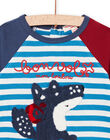T-shirt with multi-technique wolf animation PUGOTEE1 / 22WG10O1TMLC220