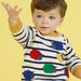 Baby boy ecru and navy blue striped sweater