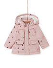 Baby girl pink raincoat with gold polka dots MIGOIMP / 21WG0951IMPD332