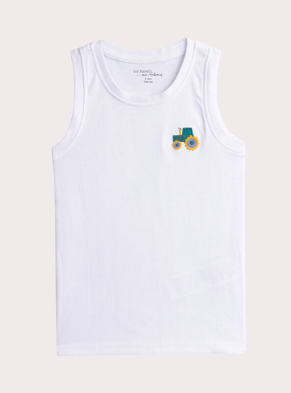 Set of 2 tractor-patterned tank tops for boys  VEGODELTRA / 24WH1281HLI000