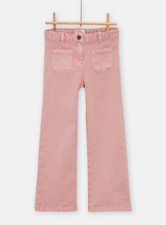 Pale pink high-waisted jeans for girls TACRIPANT / 24S901L1PAN303