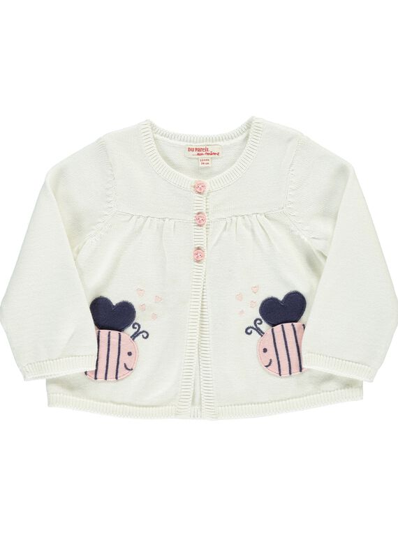 Baby girls' cotton knit cardigan CIDECAR2 / 18SG09F2CAR001