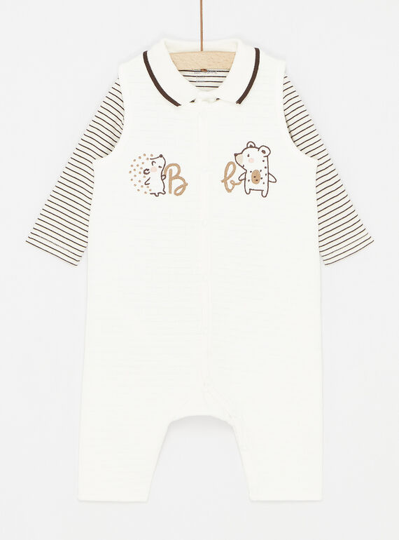 White and brown bodysuit and jumpsuit set SOU1ENS3 / 23WF0411ENSA001