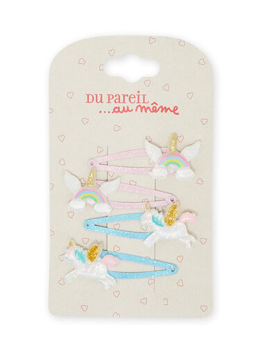 Set of 4 fancy barrettes child girl NYAJOCLIC15 / 22SI01B3BRT957