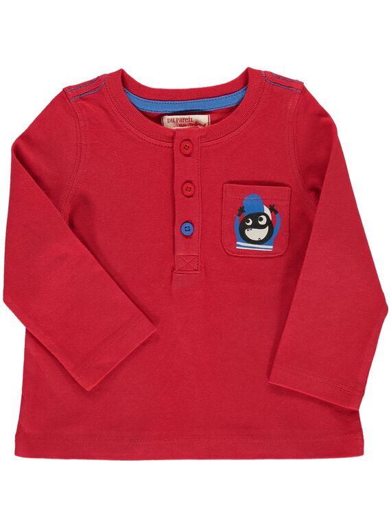 Baby boys' red long-sleeved T-shirt DUJOTUN1 / 18WG1031TMLF508