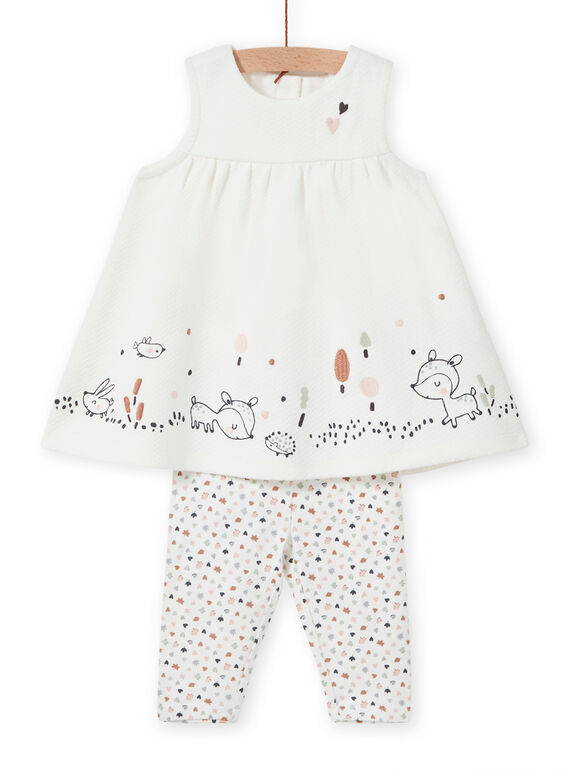 Baby girl dress and leggings set with fantasy pattern MOU1ENS6 / 21WF0342ENS001