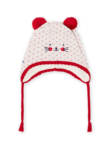 Baby girl jacquard knit hat with pompons MYIMIXBON / 21WI0951BON001