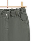 Girl's khaki twill paperbag pants MAKAPANT / 21W901I1PAN626
