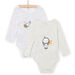 Set of 2 white bodysuits with bee pattern for boys