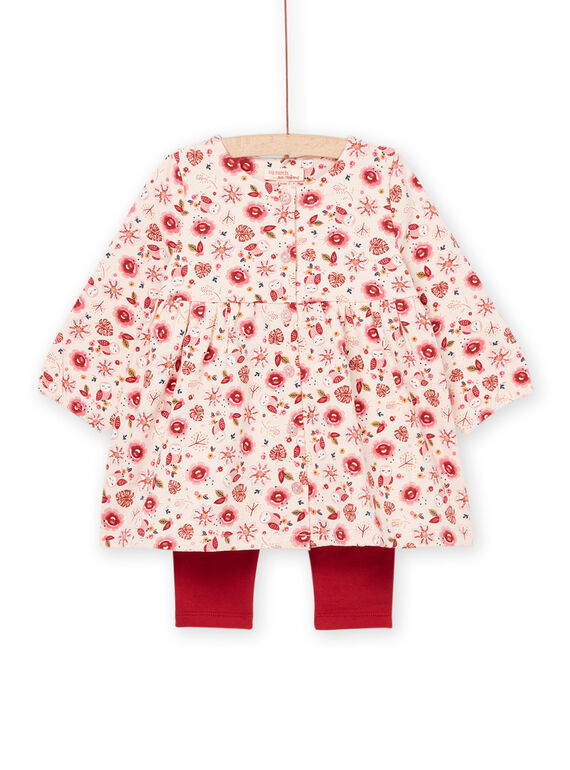 Long sleeve dress with print and plain leggings PIPRAENS / 22WG09S1ENS301