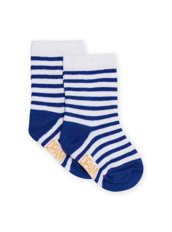 Baby boy white and blue striped socks NYUJOCHOR1 / 22SI1062SOQ000