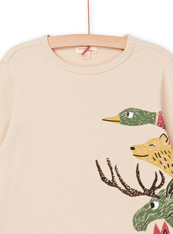 Long sleeve t-shirt with forest animals prints PORHUTEE4 / 22W902Q1TMLA016