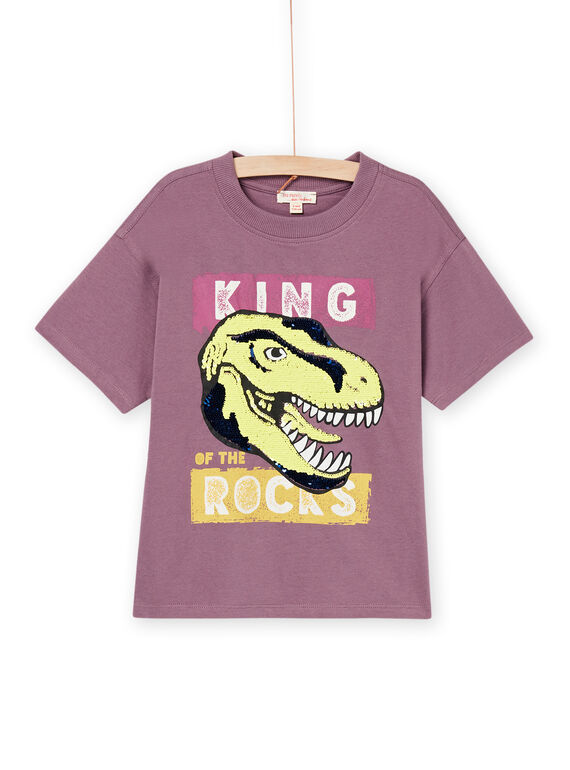 Fluorescent dinosaur and lettering t-shirt ROMAGTI1 / 23S902T3TMC712