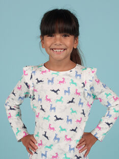 Baby girl's pink and ecru unicorn t-shirt MAPLATEE3 / 21W901O2TML001