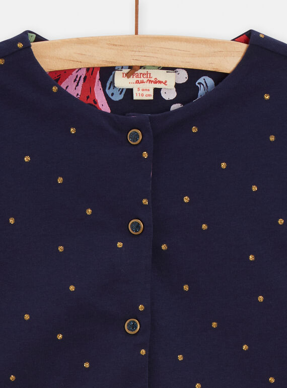 Girls' dark blue reversible cardigan TACLUCAR / 24S901O1CARC211