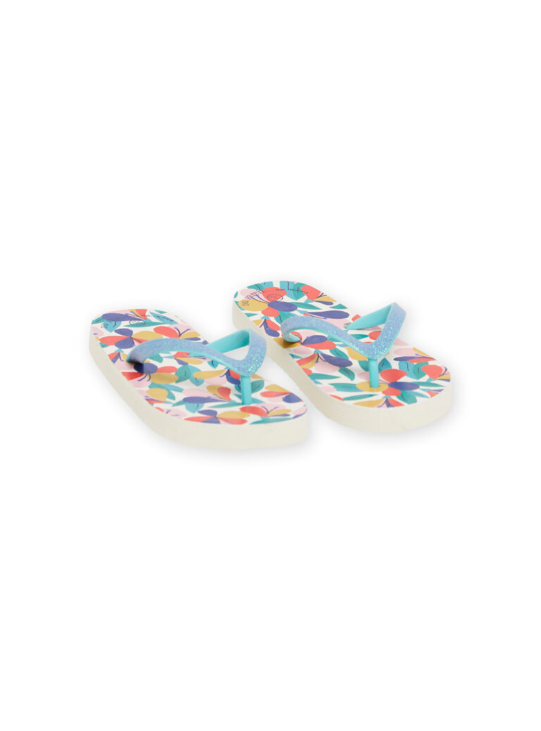 Multicolored flip-flops child girl with floral print NATONGAOP / 22KK3581D01099