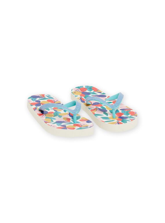 Multicolored flip-flops child girl with floral print NATONGAOP / 22KK3581D01099