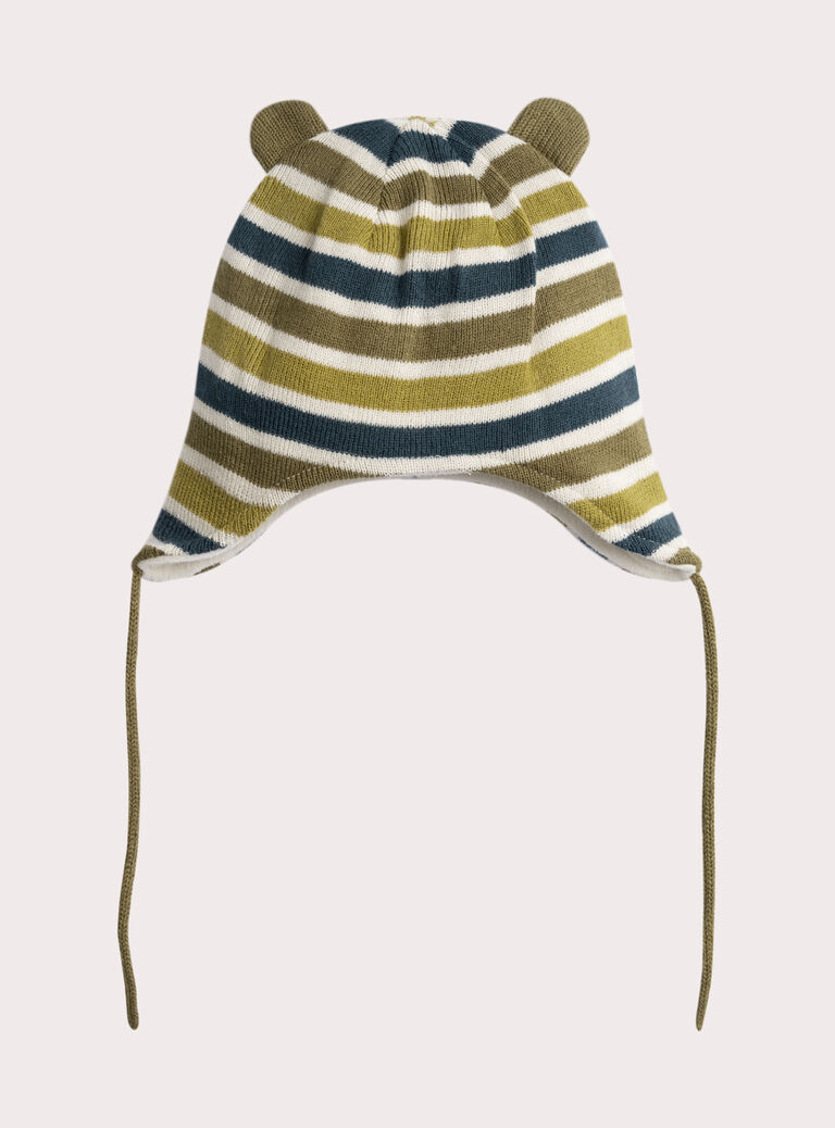  Khaki striped hat for baby boy  VYUGROBON2 / 24WI10M2BON633
