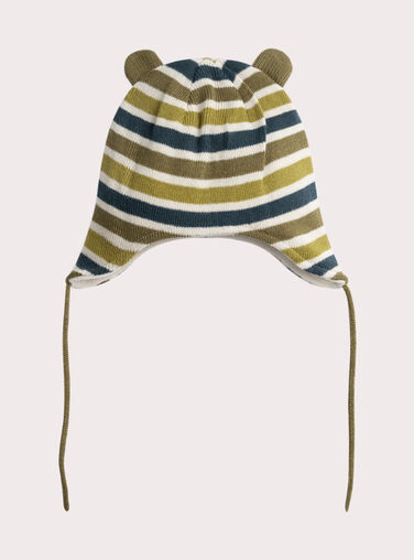  Khaki striped hat for baby boy  VYUGROBON2 / 24WI10M2BON633