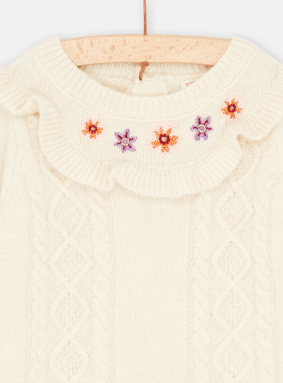 Baby Girl Ecru Sweater Dress SIKHOROB2 / 23WG09Q1ROB001