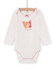 Baby girl white bodysuit with animal print MEFIBODAMI / 21WH13C5BDL001