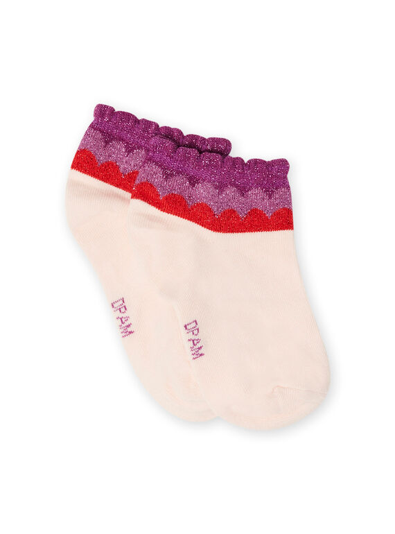 Girl's pink scalloped socks MYAPACHO / 21WI01H1SOQD319