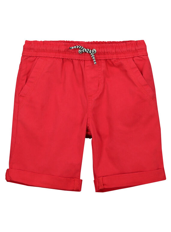Boys' red shorts FOJOBERMU4 / 19S902G4D25F505