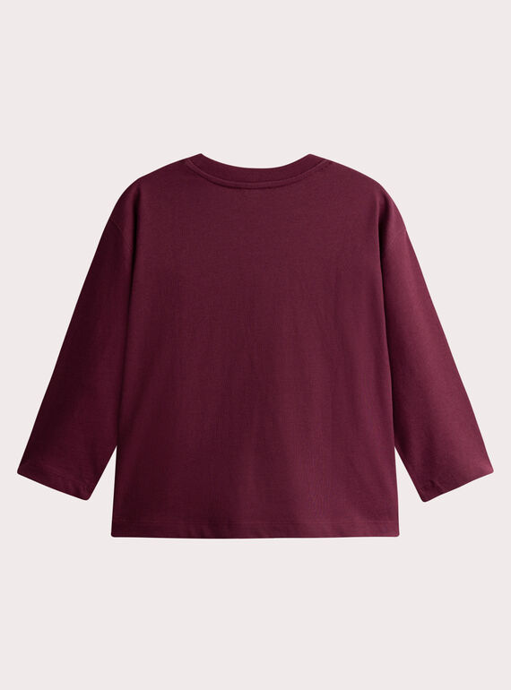  Burgundy dino animation T-shirt for boys  VOJOTI2 / 24W902I5TML503