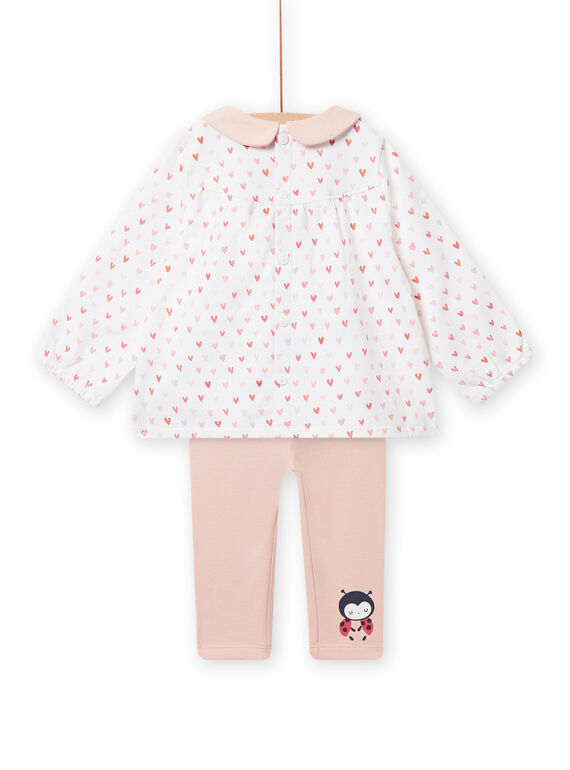 Set blouse and legging printed hearts birth girl NOU1ENS1 / 22SF0342ENS000